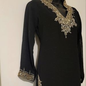 Black/Silver Sequin embellished dress